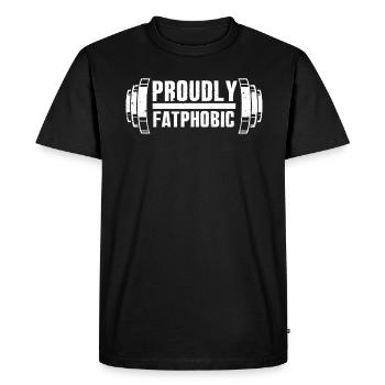 Proudly Fatphobic - Men's Premium Organic T-Shirt - black - Front - Nico (187cm)