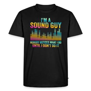 Le gars du son n’est pas un magicien - T-shirt Premium bio Homme - noir - Devant - Nico (187cm)