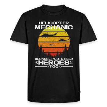 Mécanicien d'hélicoptère, héros fiers - T-shirt Premium bio Homme - noir - Devant - Nico (187cm)