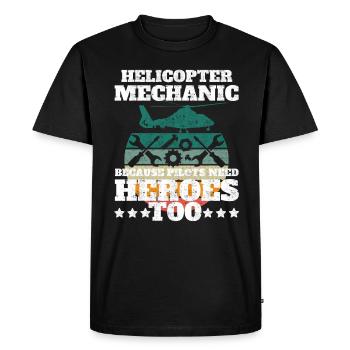 Helicopter Mechanic Heroes Pride - Men's Premium Organic T-Shirt - black - Front - Nico (187cm)