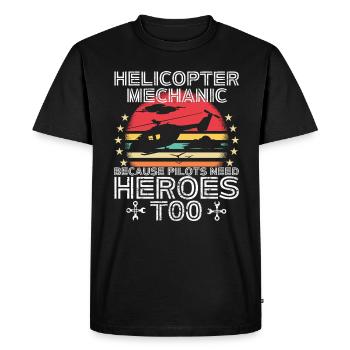 Héros mécaniciens d’hélicoptère Pride - T-shirt Premium bio Homme - noir - Devant - Nico (187cm)
