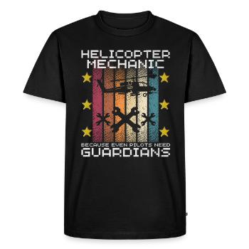 Mécanicien d’hélicoptère Guardian Pride - T-shirt Premium bio Homme - noir - Devant - Nico (187cm)