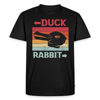 Wittgenstein lapin canard illusion - T-shirt Premium bio Homme - noir - Devant - Nico (187cm)