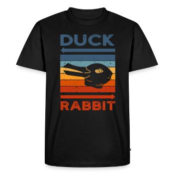 Wittgenstein lapin canard illusion - T-shirt Premium bio Homme - noir - Devant - Nico (187cm)
