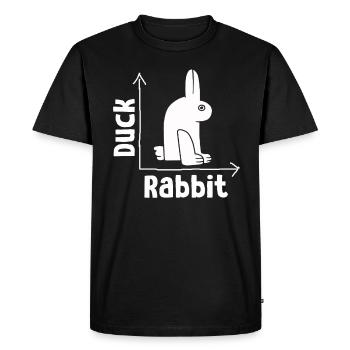 Wittgenstein lapin canard illusion - T-shirt Premium bio Homme - noir - Devant - Nico (187cm)