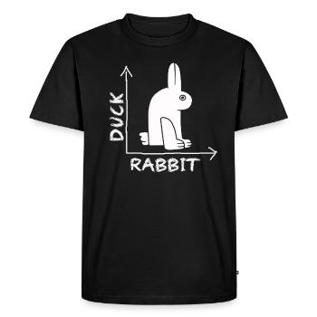 Wittgenstein lapin canard illusion - T-shirt Premium bio Homme - noir - Devant - Nico (187cm)