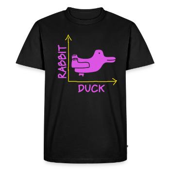 Wittgenstein lapin canard illusion - T-shirt Premium bio Homme - noir - Devant - Nico (187cm)