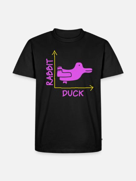 Wittgensteins Rabbit Duck Illusion - Men's Premium Organic T-Shirt - black