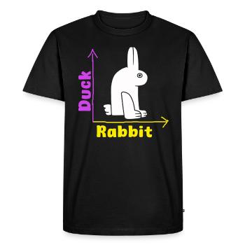 Wittgenstein lapin canard illusion - T-shirt Premium bio Homme - noir - Devant - Nico (187cm)