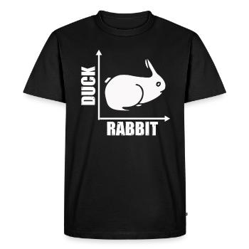 Wittgenstein lapin canard illusion - T-shirt Premium bio Homme - noir - Devant - Nico (187cm)