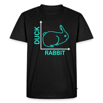Wittgenstein lapin canard illusion - T-shirt Premium bio Homme - noir - Devant - Nico (187cm)