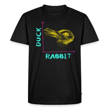 Wittgenstein lapin canard illusion - T-shirt Premium bio Homme - noir - Devant - Nico (187cm)