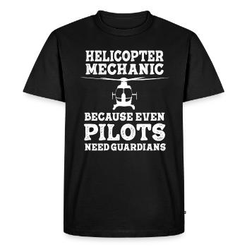 Mécanicien d’hélicoptère Guardian Pride - T-shirt Premium bio Homme - noir - Devant - Nico (187cm)