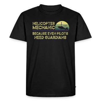 Mécanicien d’hélicoptère Guardian Pride - T-shirt Premium bio Homme - noir - Devant - Nico (187cm)