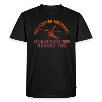 Héros mécaniciens d’hélicoptère Pride - T-shirt Premium bio Homme - noir - Devant - Nico (187cm)