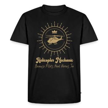 Helicopter Mechanic Heroes Pride - Men's Premium Organic T-Shirt - black - Front - Nico (187cm)