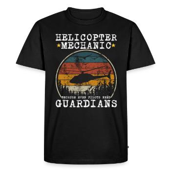 Mécanicien d’hélicoptère Guardian Pride - T-shirt Premium bio Homme - noir - Devant - Nico (187cm)