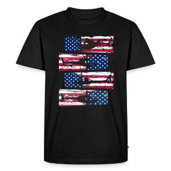 Pilote d’hélicoptère américain US Pride - T-shirt Premium bio Homme - noir - Devant - Nico (187cm)