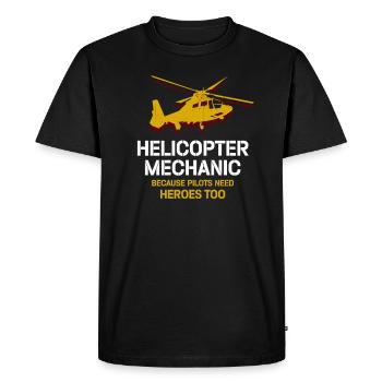 Helicopter Mechanic Heroes Pride - Men's Premium Organic T-Shirt - black - Front - Nico (187cm)