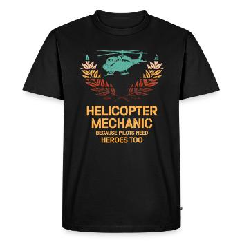 Helicopter Mechanic Heroes Pride - Men's Premium Organic T-Shirt - black - Front - Nico (187cm)