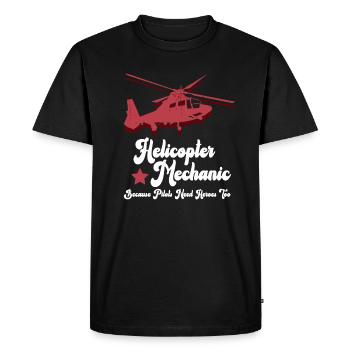 Helicopter Mechanic Heroes Pride - Men's Premium Organic T-Shirt - black - Front - Nico (187cm)