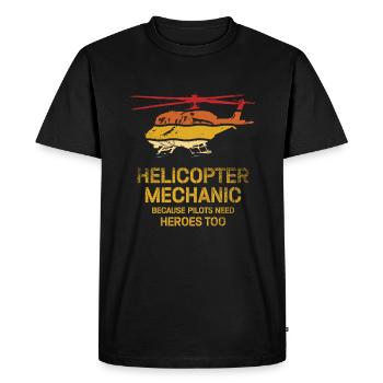 Helicopter Mechanic Heroes Pride - Men's Premium Organic T-Shirt - black - Front - Nico (187cm)