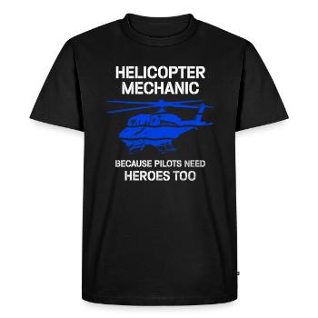 Helicopter Mechanic Heroes Pride - Men's Premium Organic T-Shirt - black - Front - Nico (187cm)