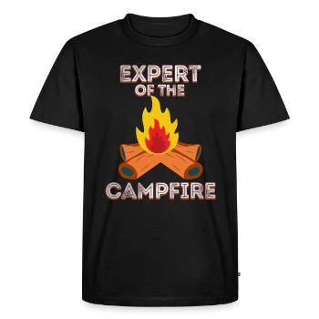 Expert Of Campfire Camping Expert - Men's Premium Organic T-Shirt - black - Front - Nico (187cm)