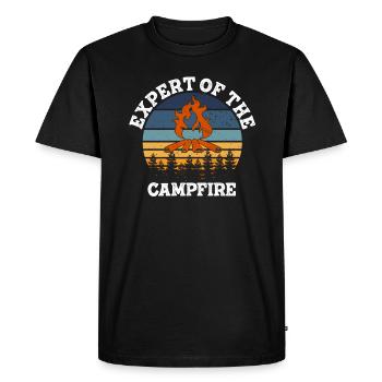 Expert Of Campfire Camping Expert - Men's Premium Organic T-Shirt - black - Front - Nico (187cm)