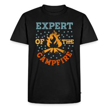 Expert Of Campfire Camping Expert - Men's Premium Organic T-Shirt - black - Front - Nico (187cm)