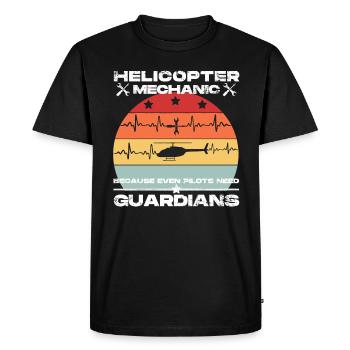 Mécanicien d’hélicoptère Guardian Pride - T-shirt Premium bio Homme - noir - Devant - Nico (187cm)