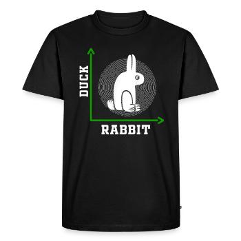 Illusion de canard et de lapin de Wittgenstein - T-shirt Premium bio Homme - noir - Devant - Nico (187cm)