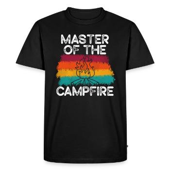 Maître du feu de camp Maître de camping - T-shirt Premium bio Homme - noir - Devant - Nico (187cm)