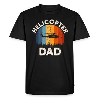 Helicopter Dad Sunset Father Love - Men's Premium Organic T-Shirt - black - Front - Nico (187cm)