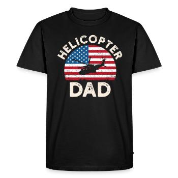 Hélicoptère Papa Parents Américains - T-shirt Premium bio Homme - noir - Devant - Nico (187cm)