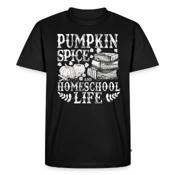 Épices à la citrouille et vie à la maison - T-shirt Premium bio Homme - noir - Devant - Nico (187cm)