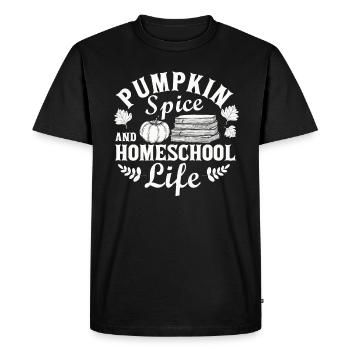 Épices à la citrouille et vie à la maison - T-shirt Premium bio Homme - noir - Devant - Nico (187cm)
