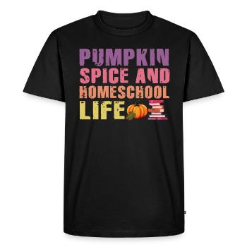 Épices à la citrouille et vie à la maison - T-shirt Premium bio Homme - noir - Devant - Nico (187cm)