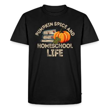 Épices à la citrouille et vie à la maison - T-shirt Premium bio Homme - noir - Devant - Nico (187cm)