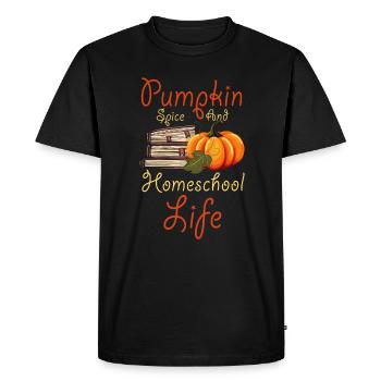 Pumpkin Spice And Homeschool Life - Men's Premium Organic T-Shirt - black - Front - Nico (187cm)
