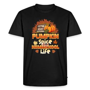 Pumpkin Spice And Homeschool Life - Men's Premium Organic T-Shirt - black - Front - Nico (187cm)