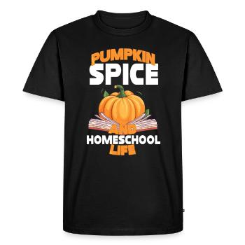 Pumpkin Spice And Homeschool Life - Men's Premium Organic T-Shirt - black - Front - Nico (187cm)