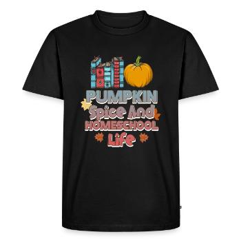 Épices à la citrouille et vie à la maison - T-shirt Premium bio Homme - noir - Devant - Nico (187cm)
