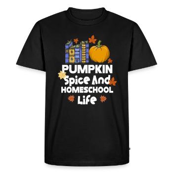 Épices à la citrouille et vie à la maison - T-shirt Premium bio Homme - noir - Devant - Nico (187cm)