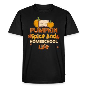 Épices à la citrouille et vie à la maison - T-shirt Premium bio Homme - noir - Devant - Nico (187cm)
