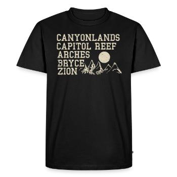 Explorez les montagnes des parcs nationaux de l’Utah - T-shirt Premium bio Homme - noir - Devant - Nico (187cm)