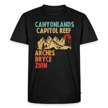 Explore Utah National Parks Mountains - Men's Premium Organic T-Shirt - black - Front - Nico (187cm)