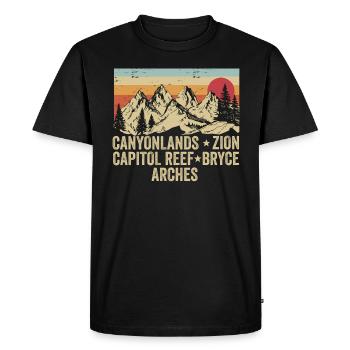 Explorez les montagnes des parcs nationaux de l’Utah - T-shirt Premium bio Homme - noir - Devant - Nico (187cm)