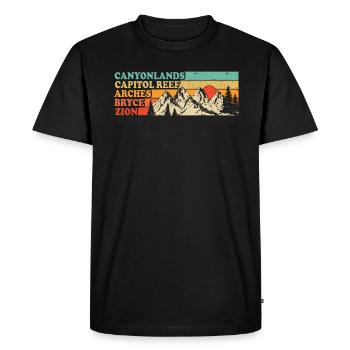 Explorez les montagnes des parcs nationaux de l’Utah - T-shirt Premium bio Homme - noir - Devant - Nico (187cm)