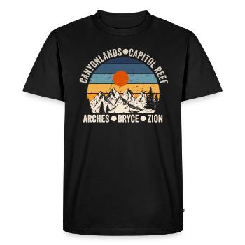 Explorez les montagnes des parcs nationaux de l’Utah - T-shirt Premium bio Homme - noir - Devant - Nico (187cm)
